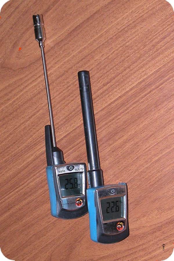 Термогирометр Testo 605 H1, контактный термометр Testo 905 - T2